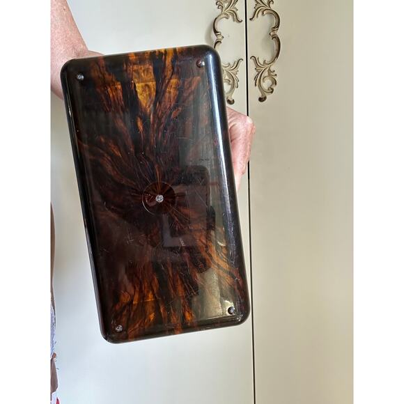 Vintage Merle Norman Crystal-and-Tortoise-Look Evening Purse. Case/ Top handle - Picture 9 of 10